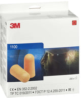 3M™ Earplugs, 37 dB, Uncorded, 200 Pairs/Box, 1100